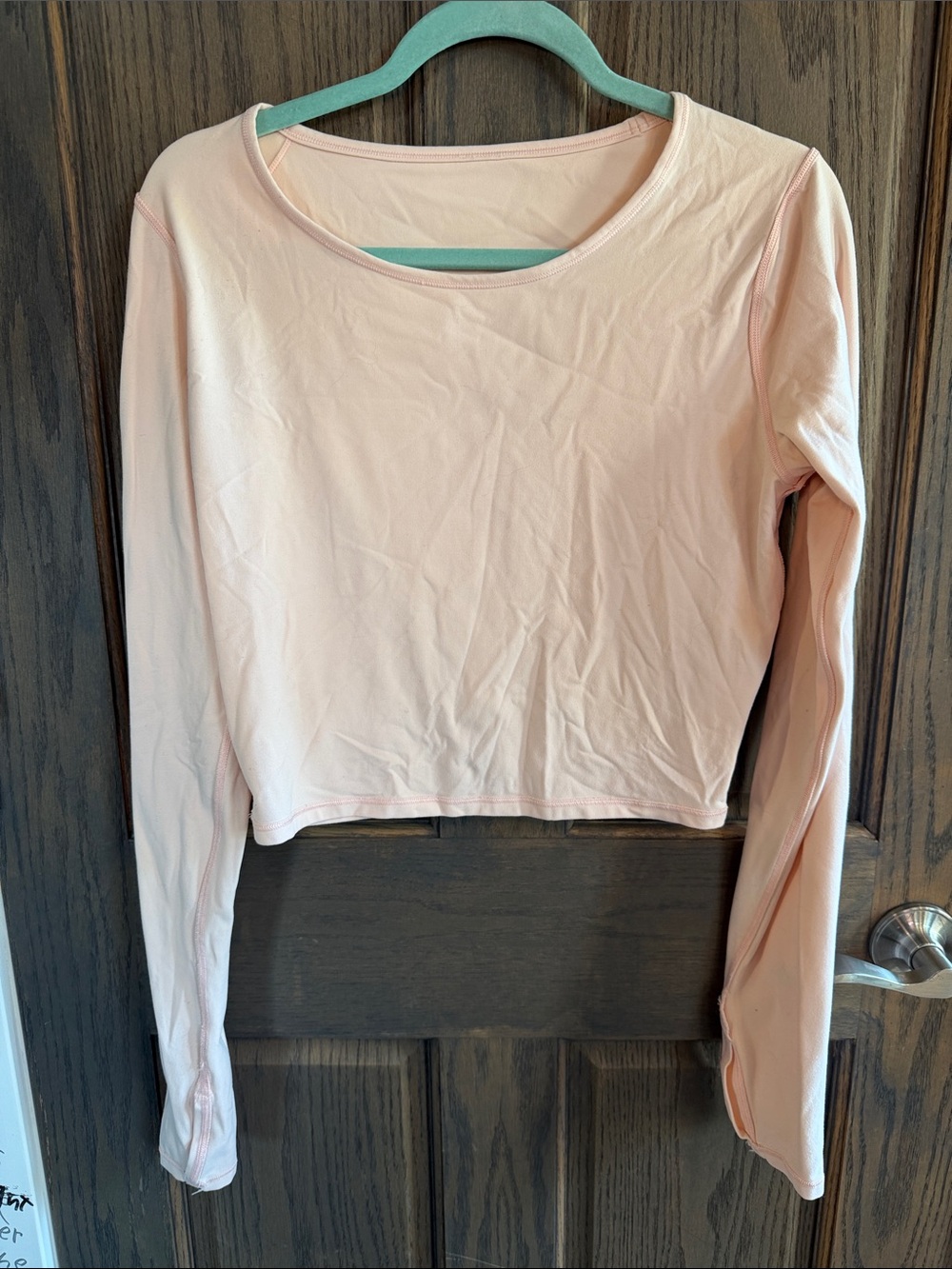 lululemon athletica Cropped Long-Sleeve Scoop Neck Top - Light Peach